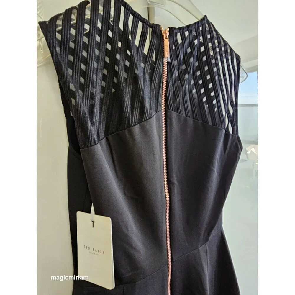 BNWT TED BAKER LONDON LUCETTE MESH DETAIL BODYCON DRESS black - Picture 14 of 16